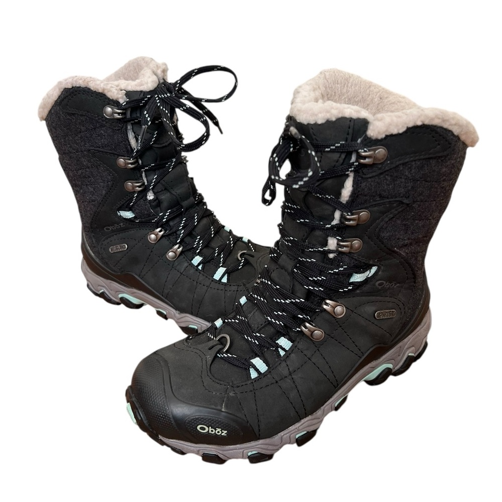 Oboz Bridge 9'' Insulated Waterproof Hiking Snow Winter Size 6.5 Boots Studded